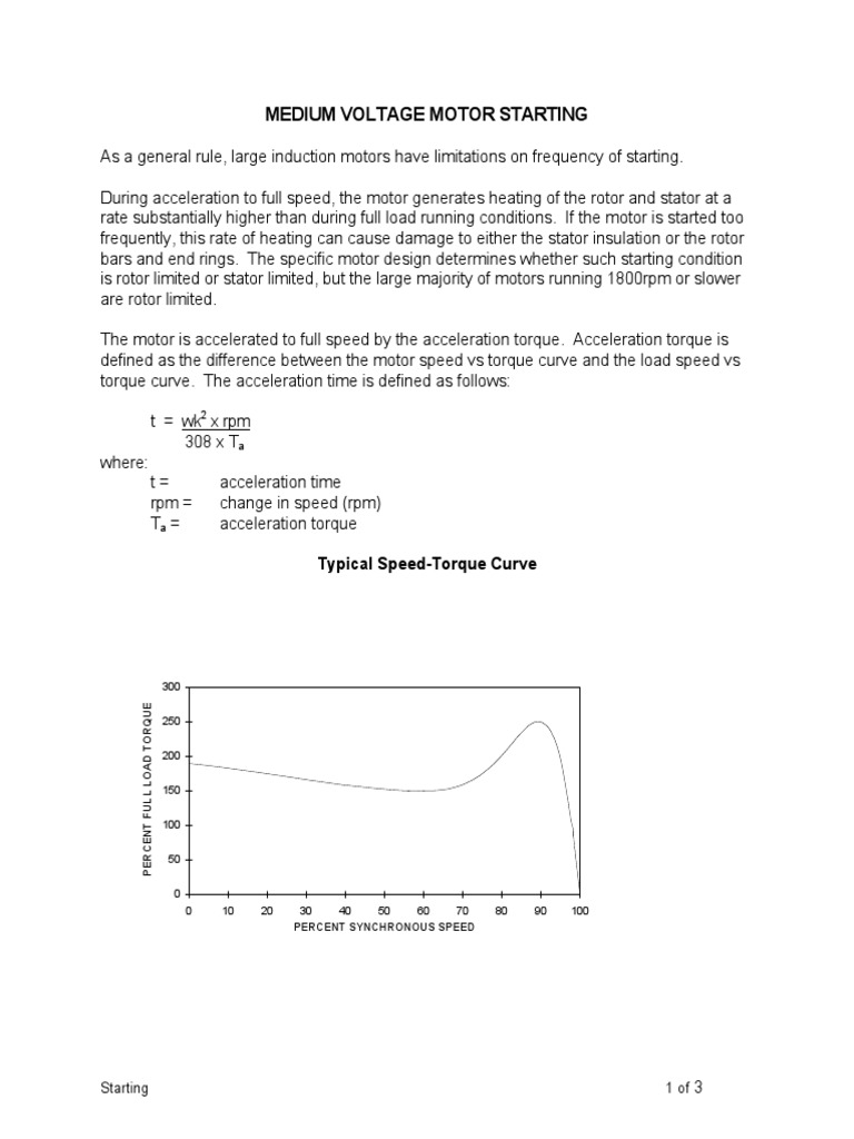 Medium Voltage Motor Starting PDF Physical Quantities Electrical