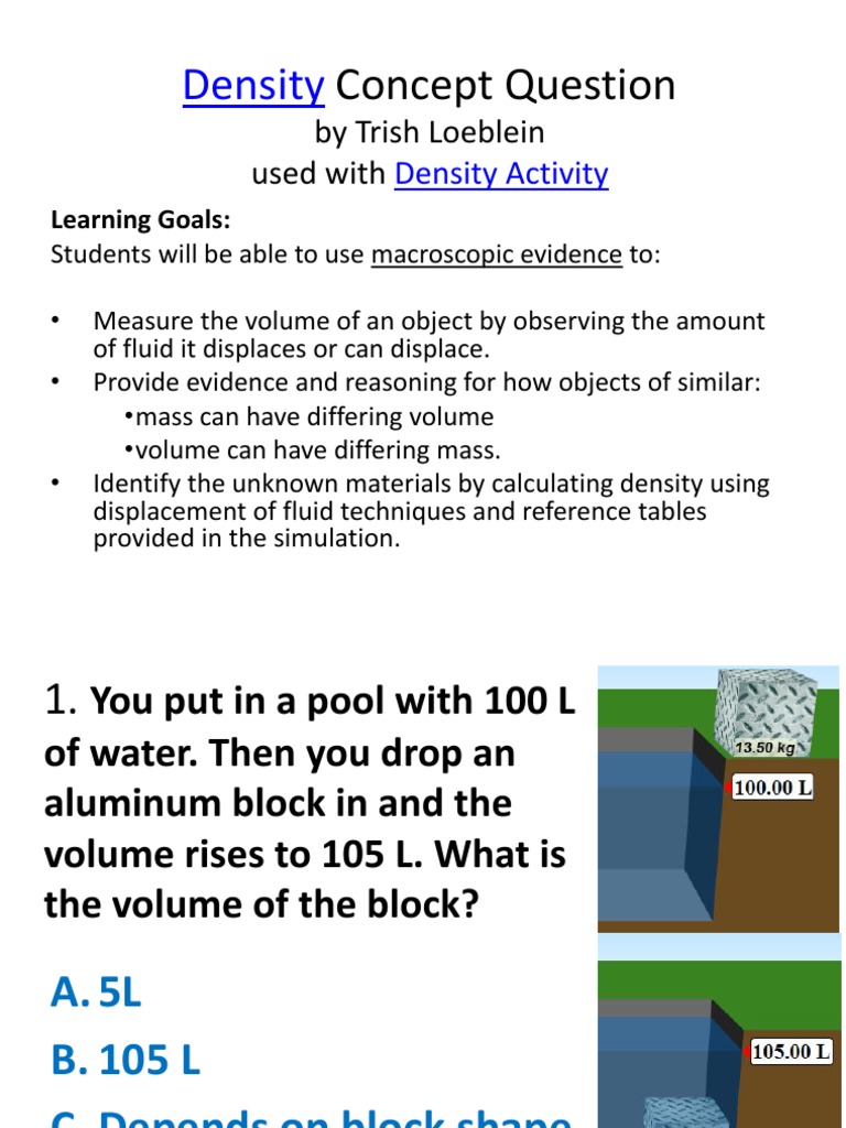 Density Concept Questions | PDF | Science & Mathematics