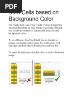 Sum Cells Based on Background Color