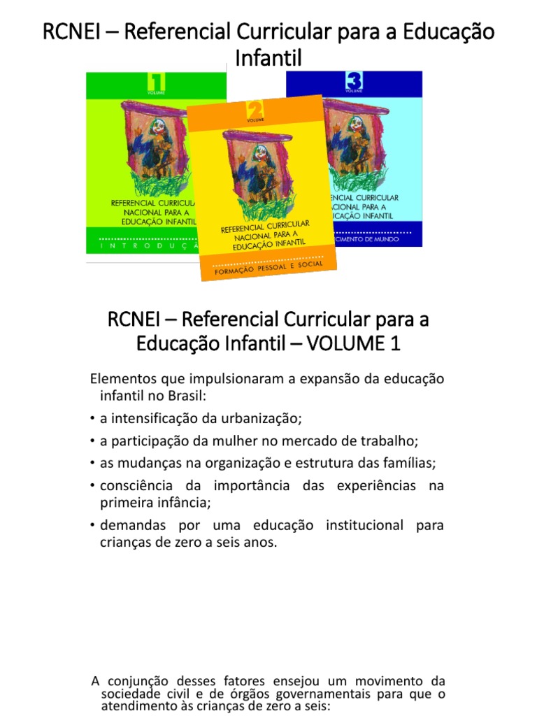 Resumo RCNEI | PDF | Pré-escola | Aprendizado