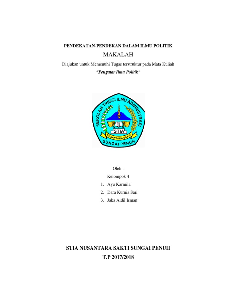Makalah Pendekatan Dalam Ilmu Politik Docx