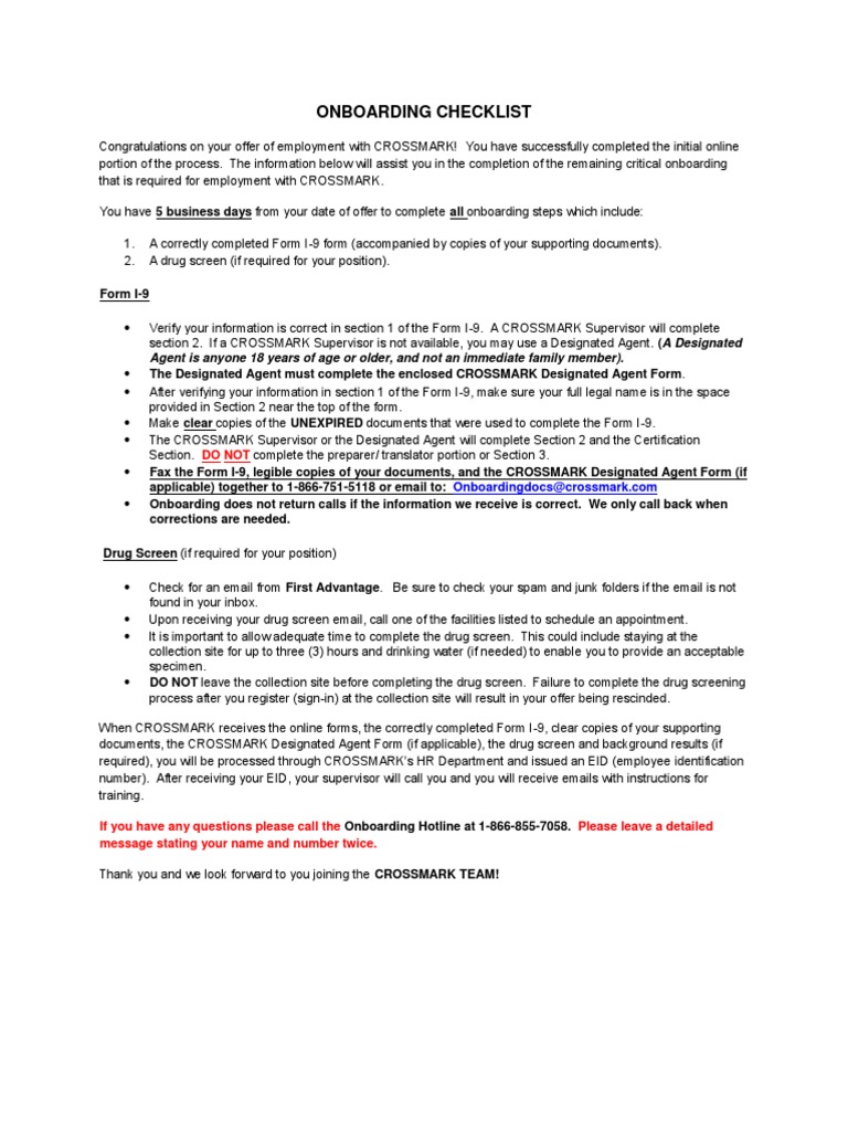 Onboarding Packet Passport Identity Document