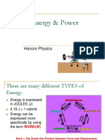 Work, Energy & Power: Honors Physics