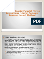 Perancang Reaktor Pengolahan Minyak Goreng Bekas Pedagangan Gorengan Menjadi Biodisel