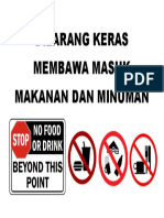 Dilarang Keras Membawa Masuk Makanan Dan Minuman
