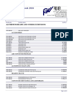 March 2016 Price List for Flexiline Aluminium Beams and Extrusions