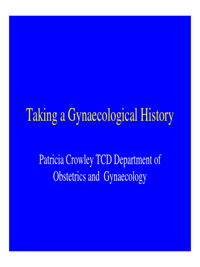 Taking A Gynaecological History PDF PDF