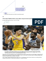 New-Look Timberwolves Rip Lakers in Preseason Opener - ABS-CBN Sports