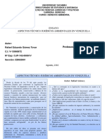 Ensayo Expositivo ASPECTOS TÉCNICO JURÍDICOS AMBIENTALES EN VENEZUELA 