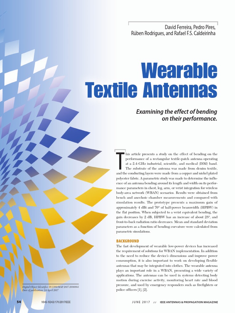 Wearable Textile Antennas Examining The Effect of Bending On Their