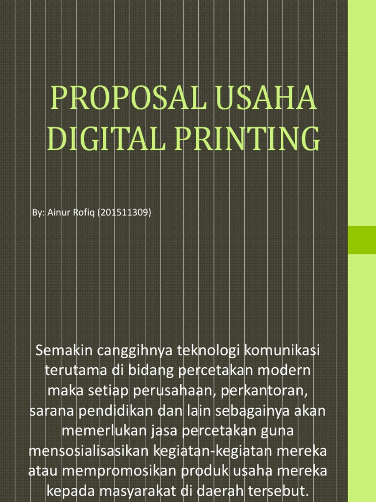 Proposal Usaha Digital Printing