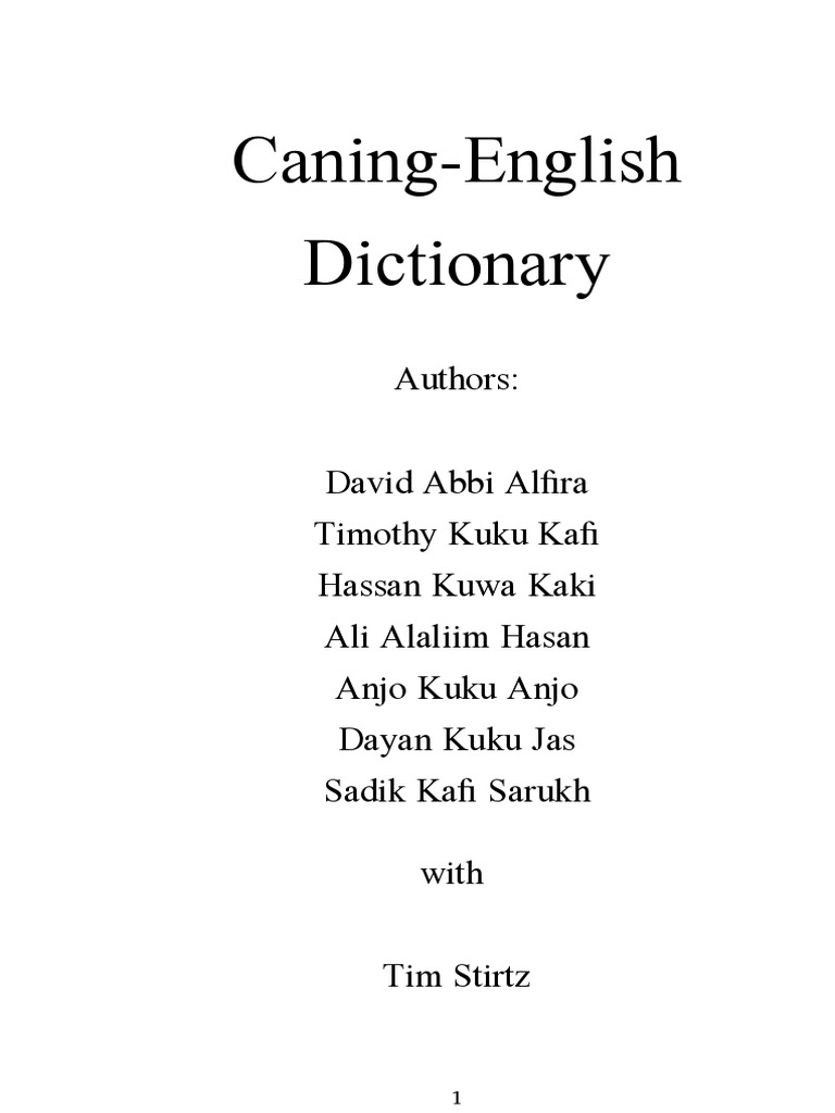 Caning Dictionary Jun 16 PDF Noun Grammatical Number
