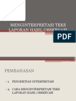 Menginterpretasi Teks Laporan Hasil Observasi