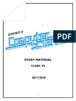 Class Xi Computer Science Study Material