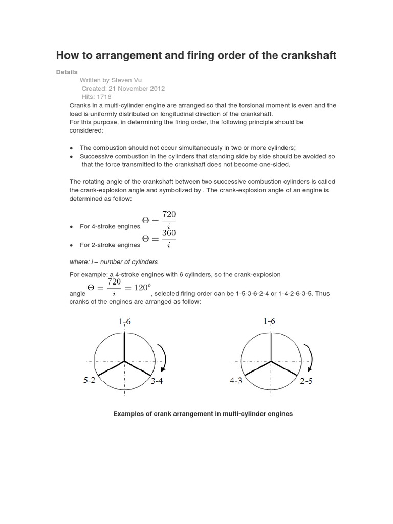 Crankshaft Firing Order Guide | PDF | Science & Mathematics | History