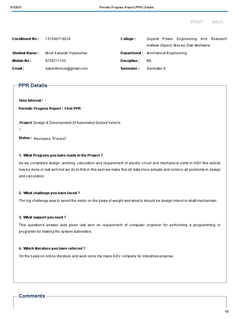 First Periodic Progress Report on AGV | PDF | Computing | Engineering