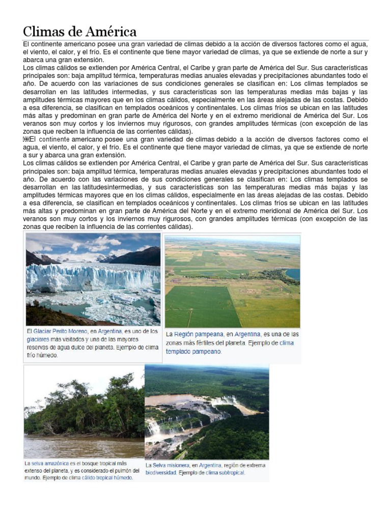 Climas de América | PDF | Clima templado | Clima