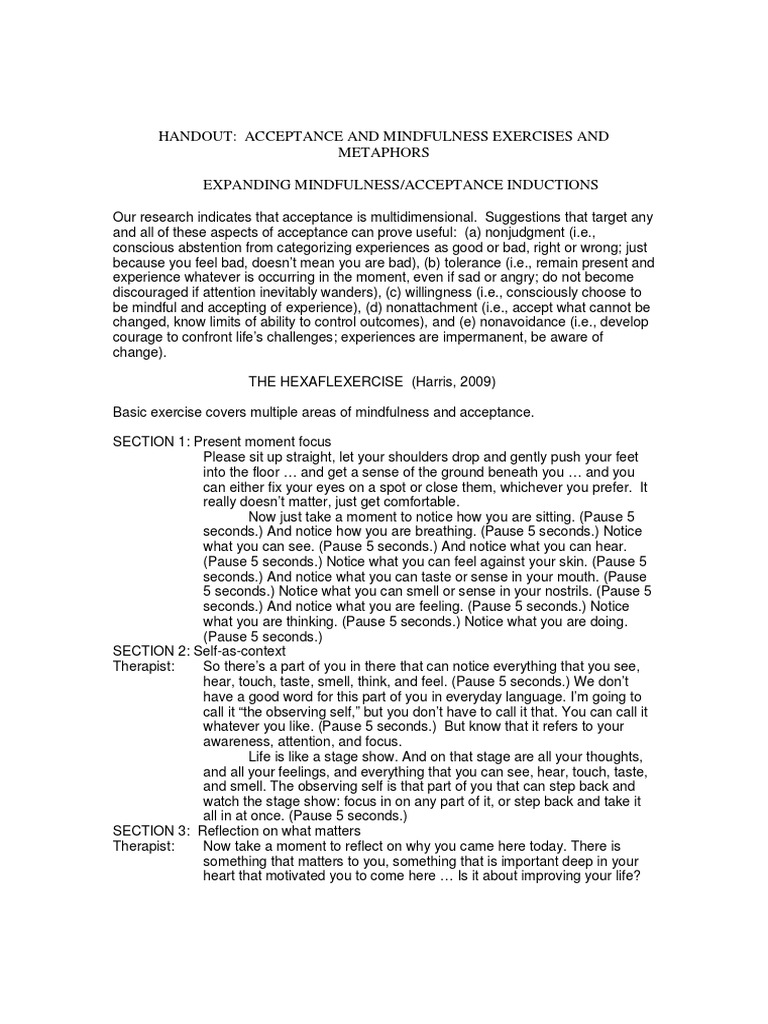 Lynn ACCEPTANCE AND MINDFULNESS EXERCISES AND METAPHORS PDF PDF