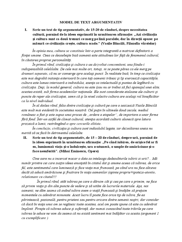 types of argumentative text