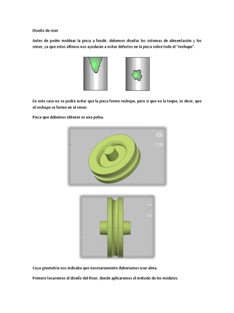Diseño y Cálculo de Riser para Fundición | PDF | Métodos y materiales ...