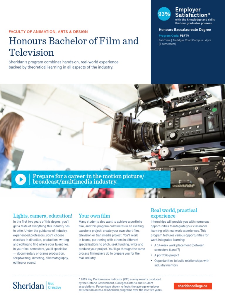 Honours Bachelor of Film and Television | PDF | University And College ...