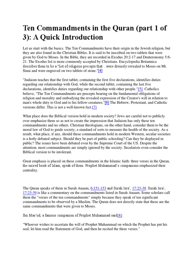 Quran's Ten Commandments Explained PDF Ten Commandments Quran
