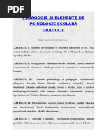 Pedagogie Și Elemente de Psihologie Școlară - GRADUL II