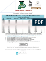 MASON Route, Monday - Friday, NO WEEKEND SERVICE: All Stops Require A Mason ID