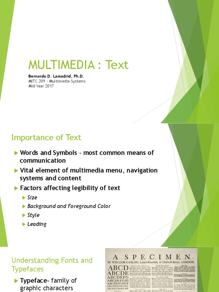 Importance of Text in Multimedia | PDF | Language Arts & Discipline