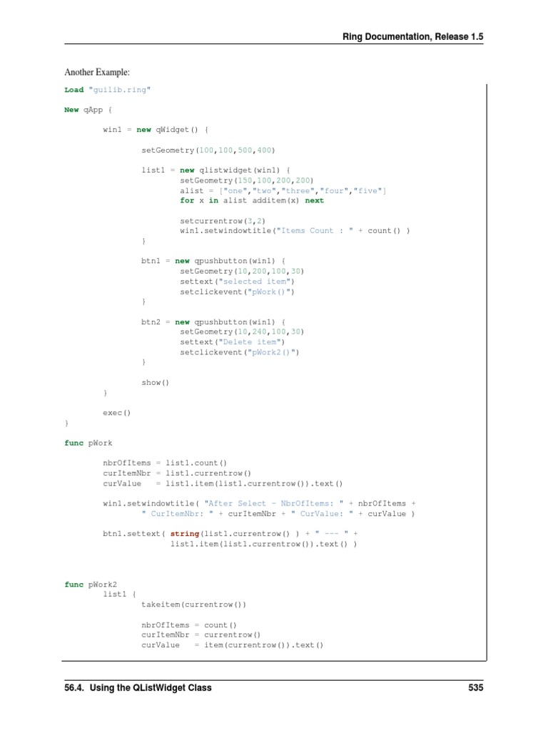 Ring Documentation: GUI Widgets Guide | PDF | Graphical User Interfaces ...