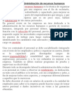 Concepto de Administración de Recursos Humanos