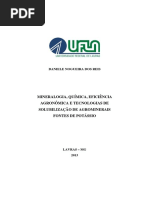 TESE_Mineralogia, Química, Eficiência Agronômica e Tecnologias de Solubilização de Agrominerais Fontes de Potássio