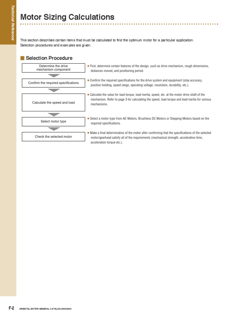 Motor Sizing Calculations PDF PDF