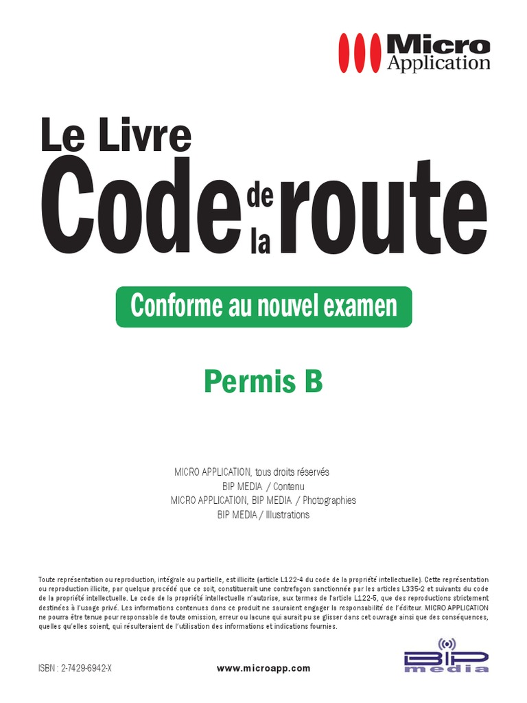 Livre Code de La Route. Permis A PDF Permis de conduire Remorque