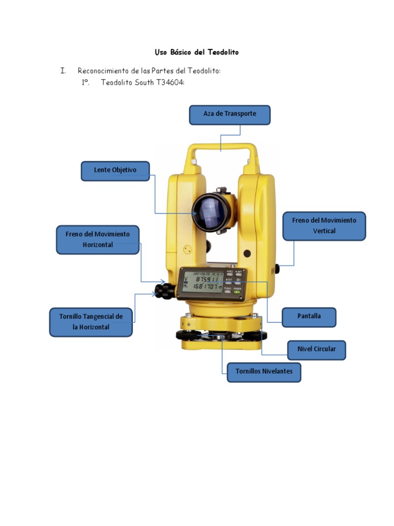 Partes Del Teodolito PDF Geofísica Infografia