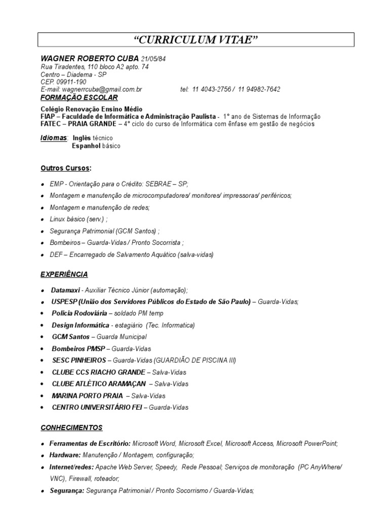 Curriculo Certificados PDF
