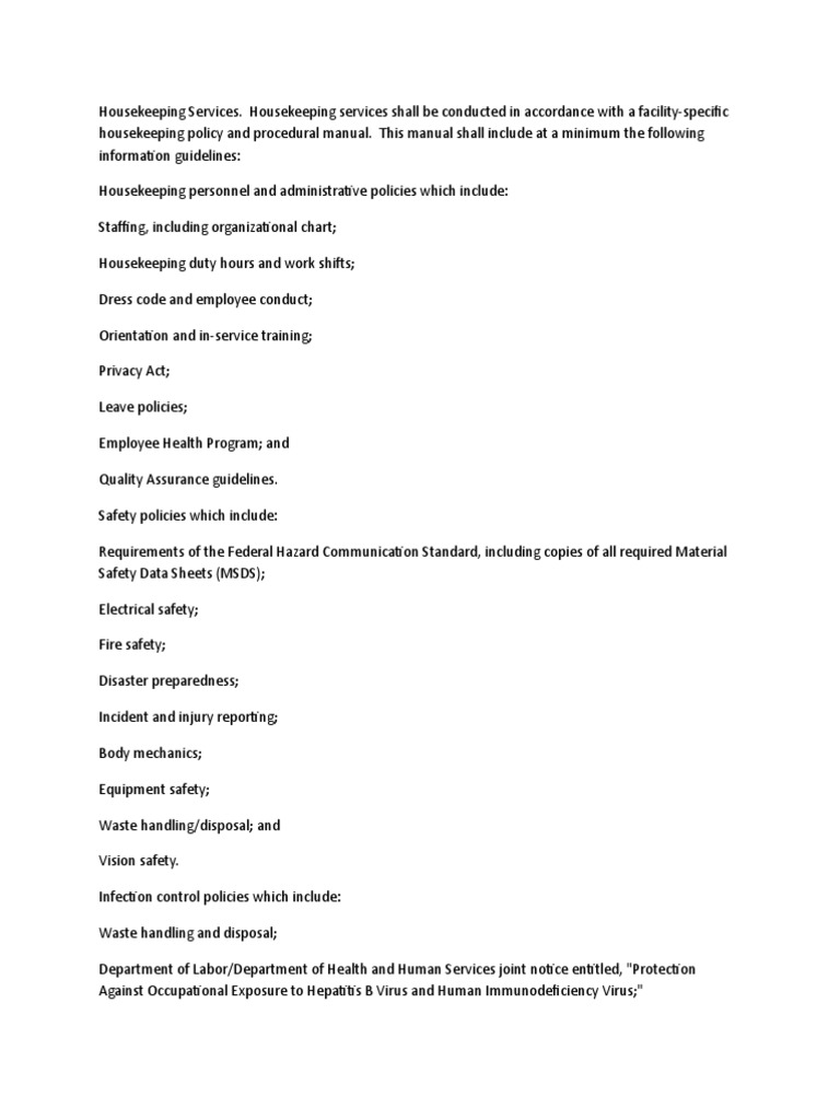 Housekeeping IHS Manual PDF Housekeeping Infection Control