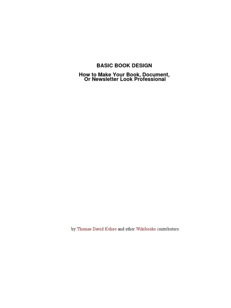 Basic Book Design | PDF