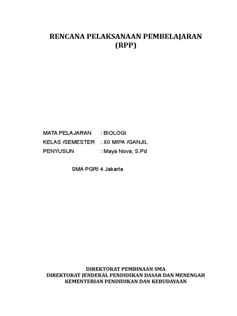 Contoh RPP Biologi | PDF