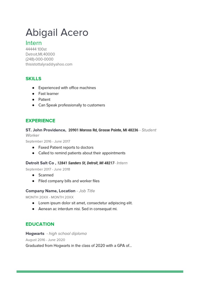 Fake Resume PDF