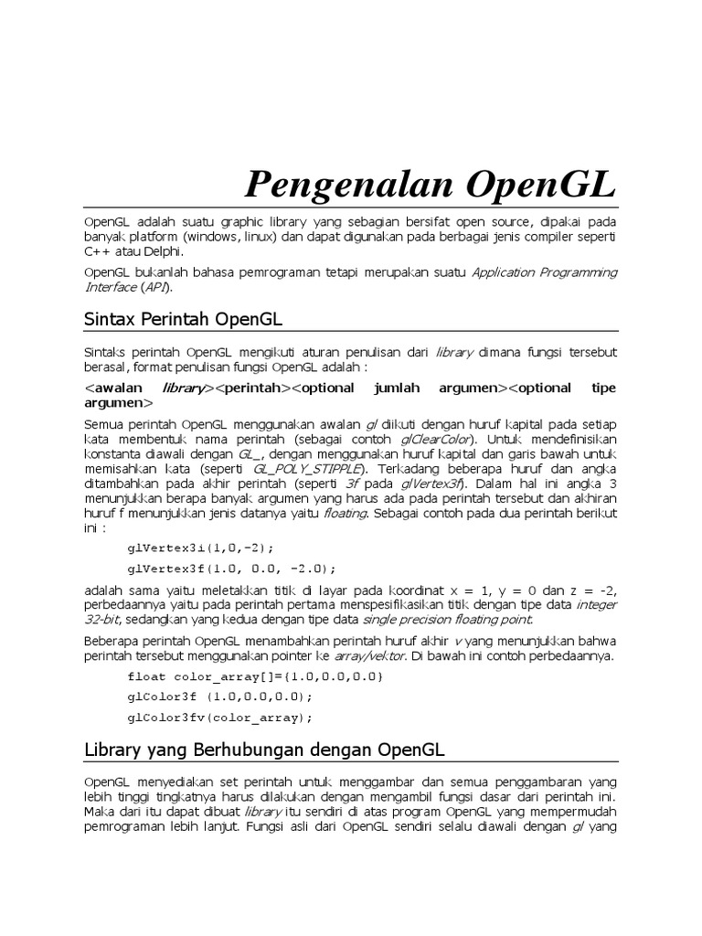 03 Pengenalan Open GL PDF | PDF