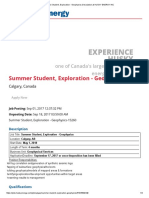 Summer Student, Exploration - Geophysics Description at HUSKY ENERGY INC