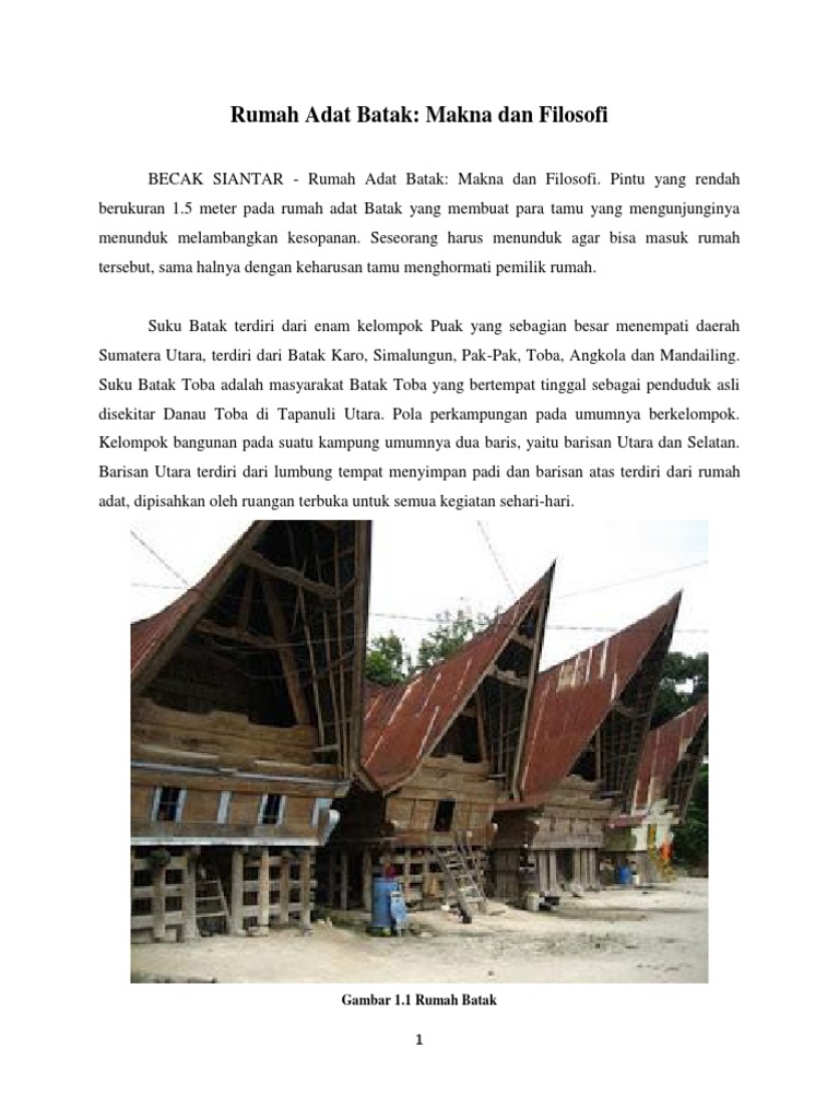 Rumah Adat Batak PDF Rumah Adat Batak PDF