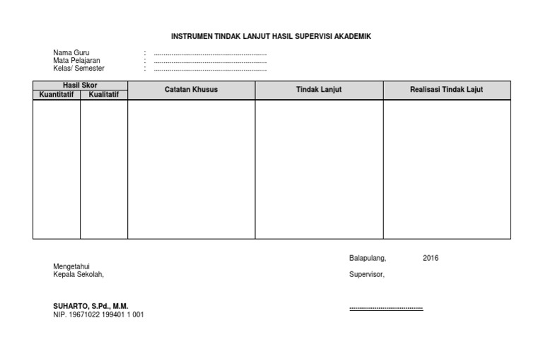 Program supervisi kepala sekolah smp 2018 doc