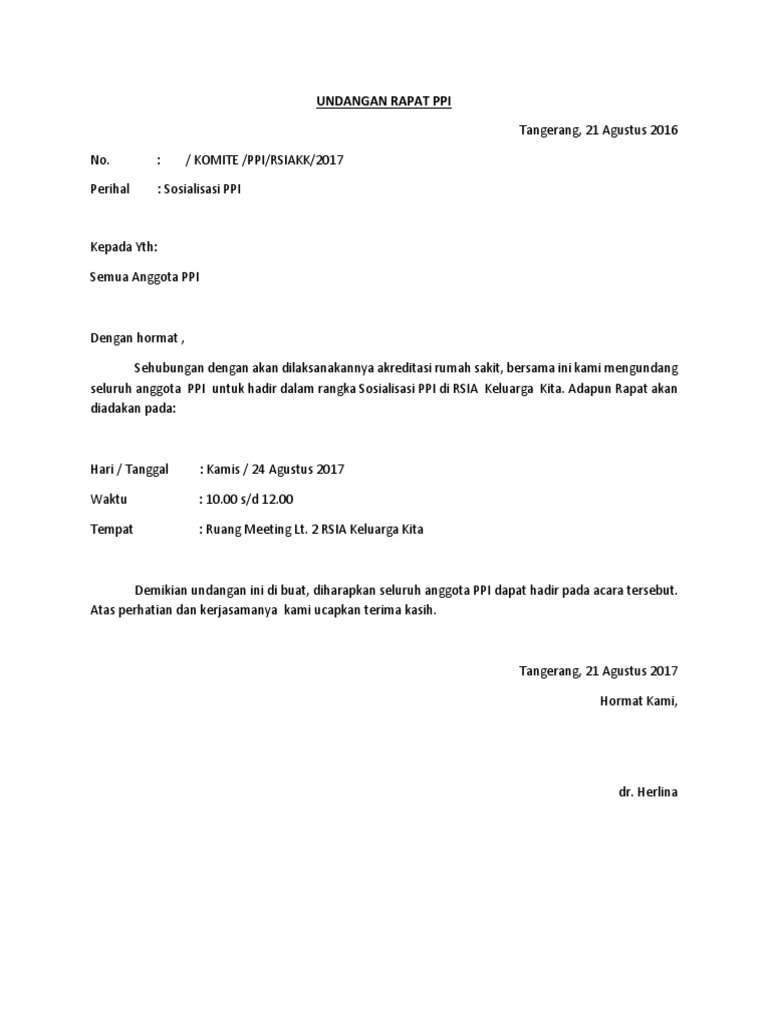680+ Contoh Undangan Notulen Rapat Terbaik Gratis