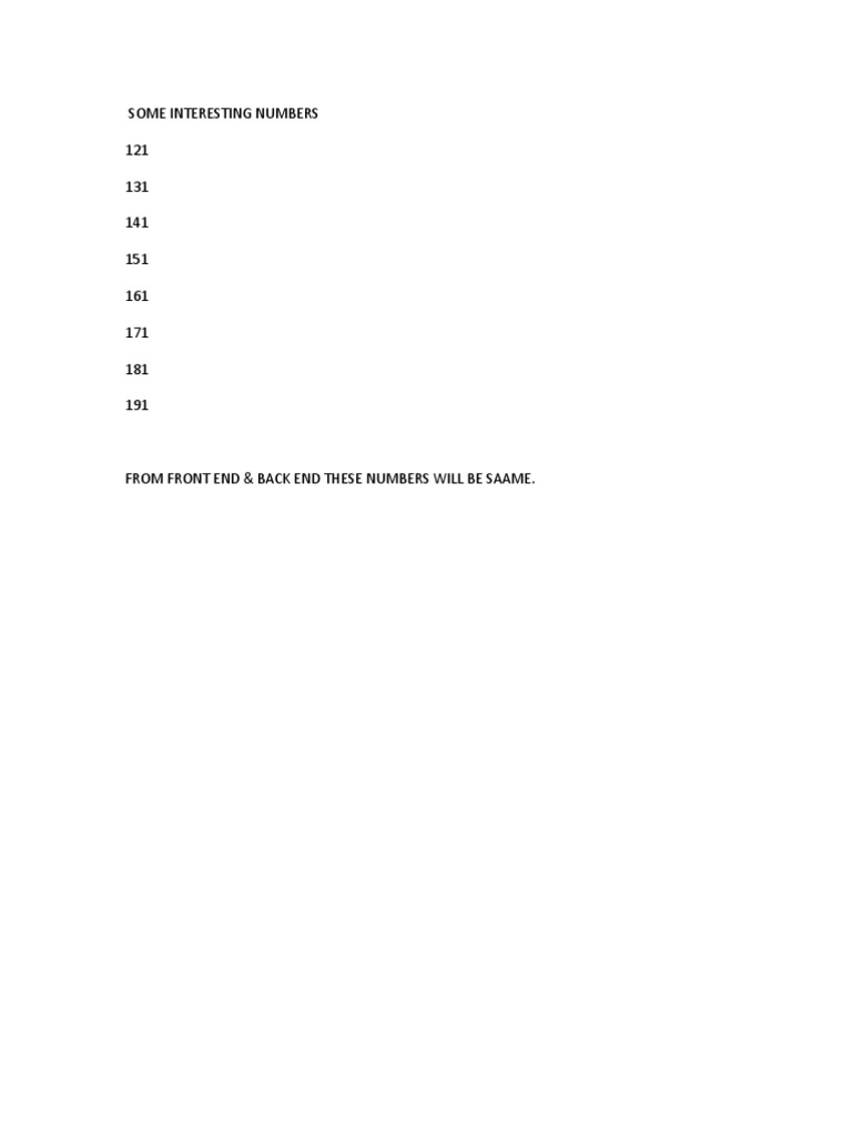 Interesting Numbers | PDF