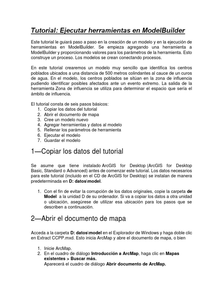 Tutorial de ModelBuilder en ArcGIS | PDF | Point and Click | Ventana ...