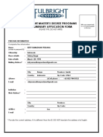 Fulbright Master Application Form