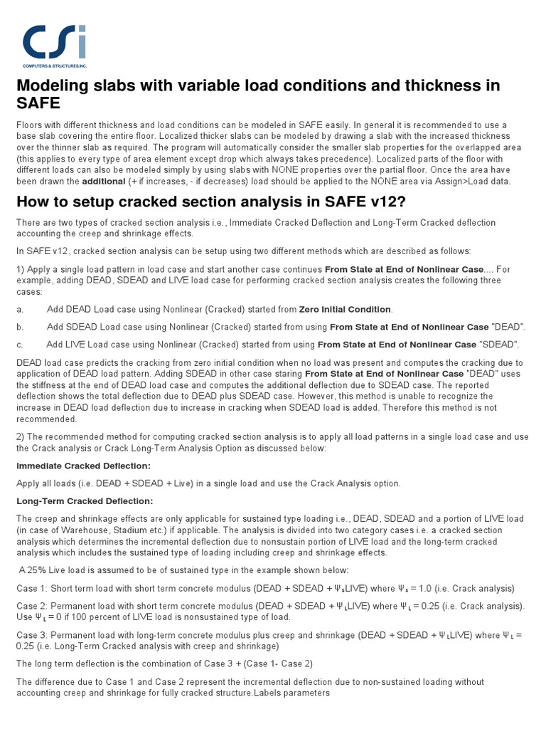 CSI SAFE 12 Paper For Long Term Deflection | PDF | Structural Load ...