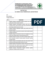 Daftar Tilik Pengelolaan Limbah Hasil Pemeriksaan Laboratorium